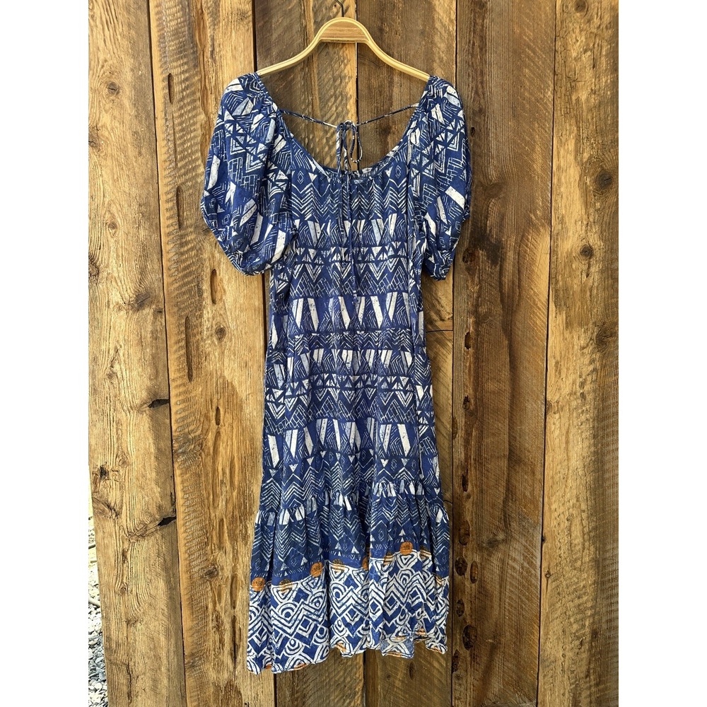 NWT M Coastal Maritime Boho Lagenlook Balloon Sleeves Western Cottage Nautical - Picture 4 of 10